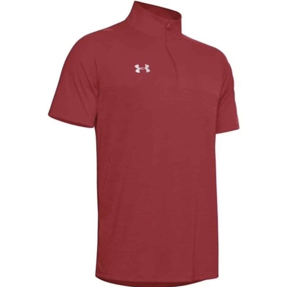 Under Armour men's Red loose fit heat gear 1/4 zip shirt Size Small